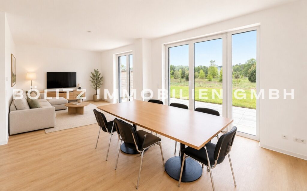 Wohn- und Esszimmer EG weitere Persepktive (mit KI gestaged)