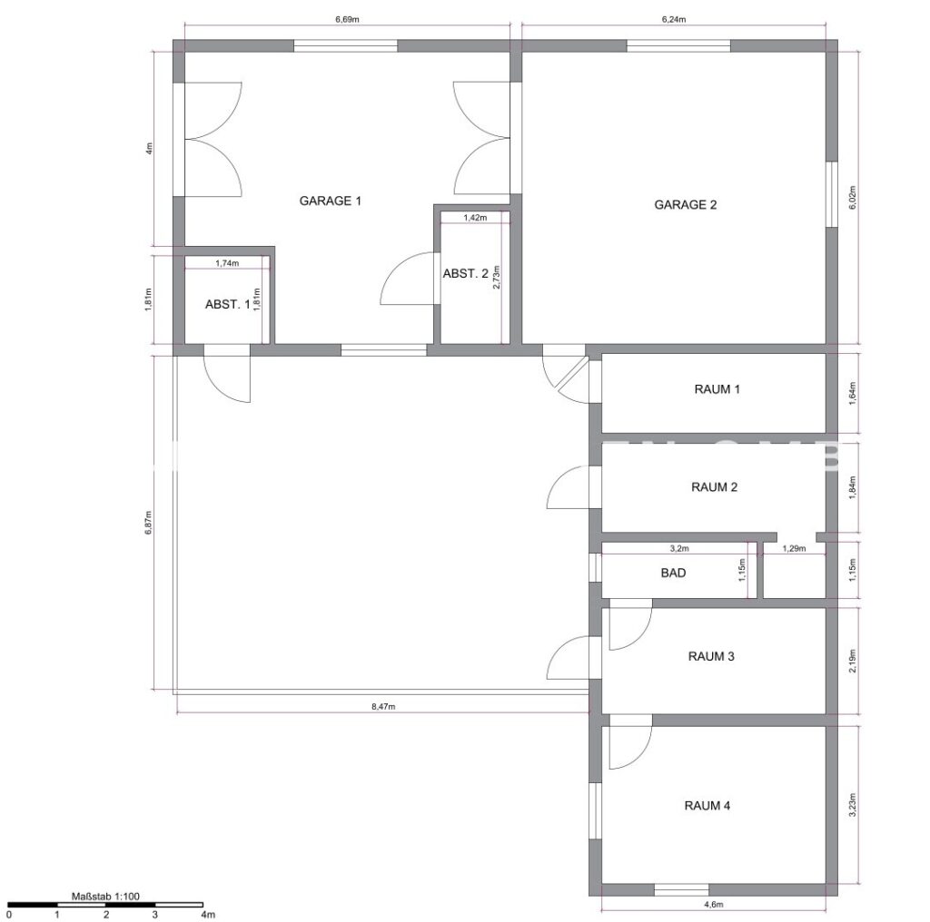 Grundriss Doppelgarage & Nebengebäude