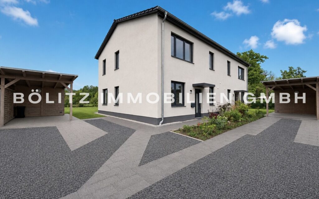 Ansicht Vorderseite Doppelhaus