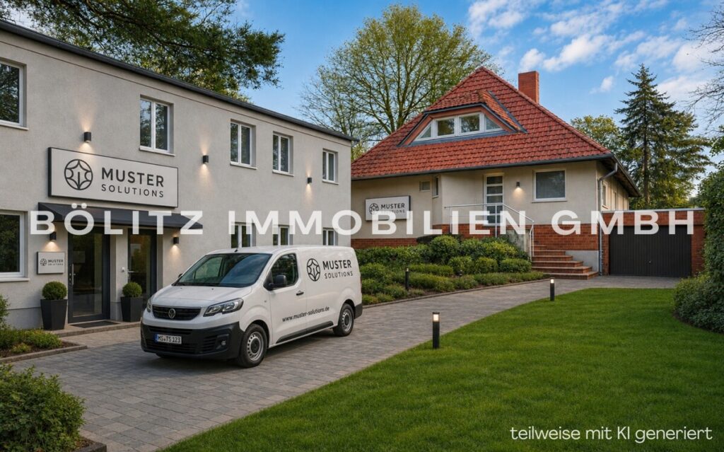 Ansicht EFH und Remise gestaged