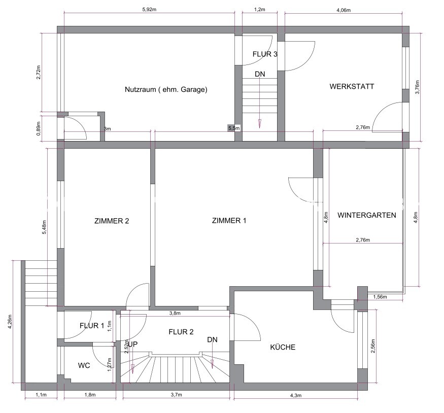 Grundriss EG (Hochparterre) DHH